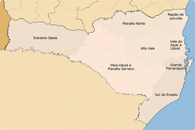 Um mapa mostrando os estados do brasil e suas fronteiras