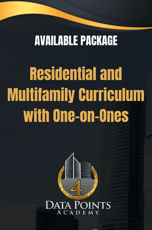 An advertisement for residential and multifamily curriculum with one-on-ones.