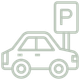 A car is parked next to a parking sign.