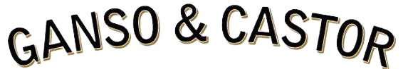 A black and white logo for ganso & castor