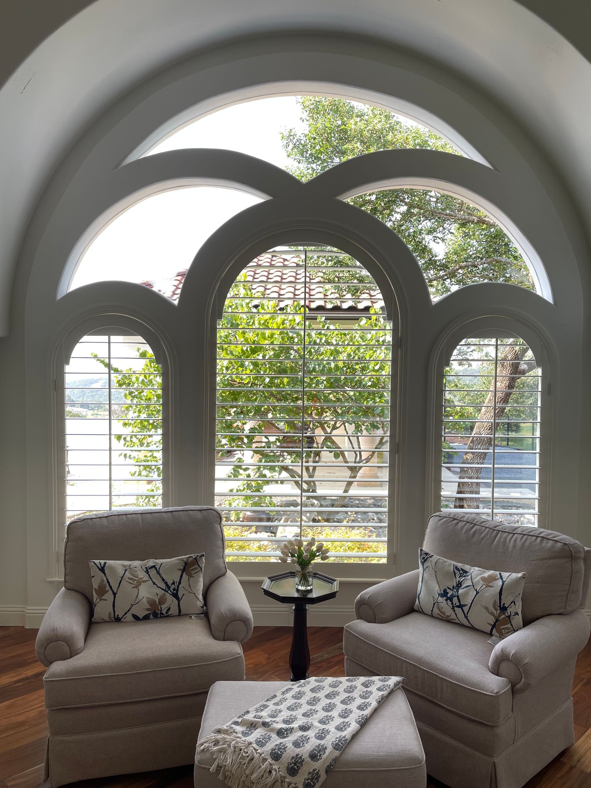 Elegant Custom Built White Plantation Shutters