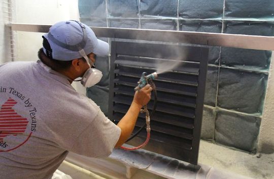 Stained shutters during manufacturing process