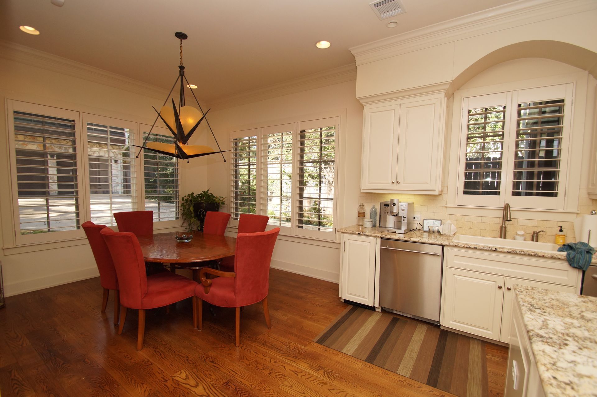Shutters in Kitchen in Modern Austin Home