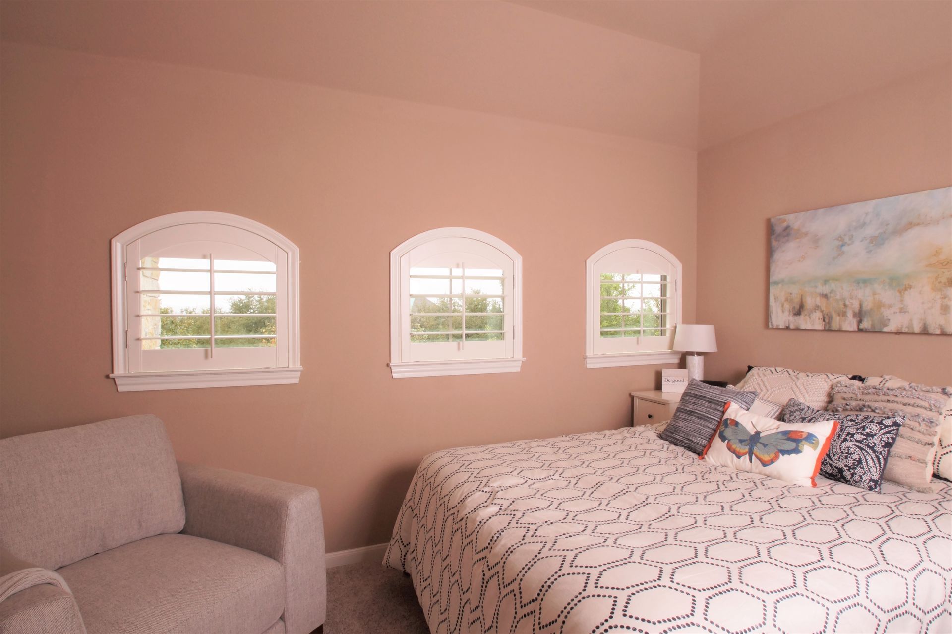 Small shutter in bedroom of Steiner Ranch, TX home