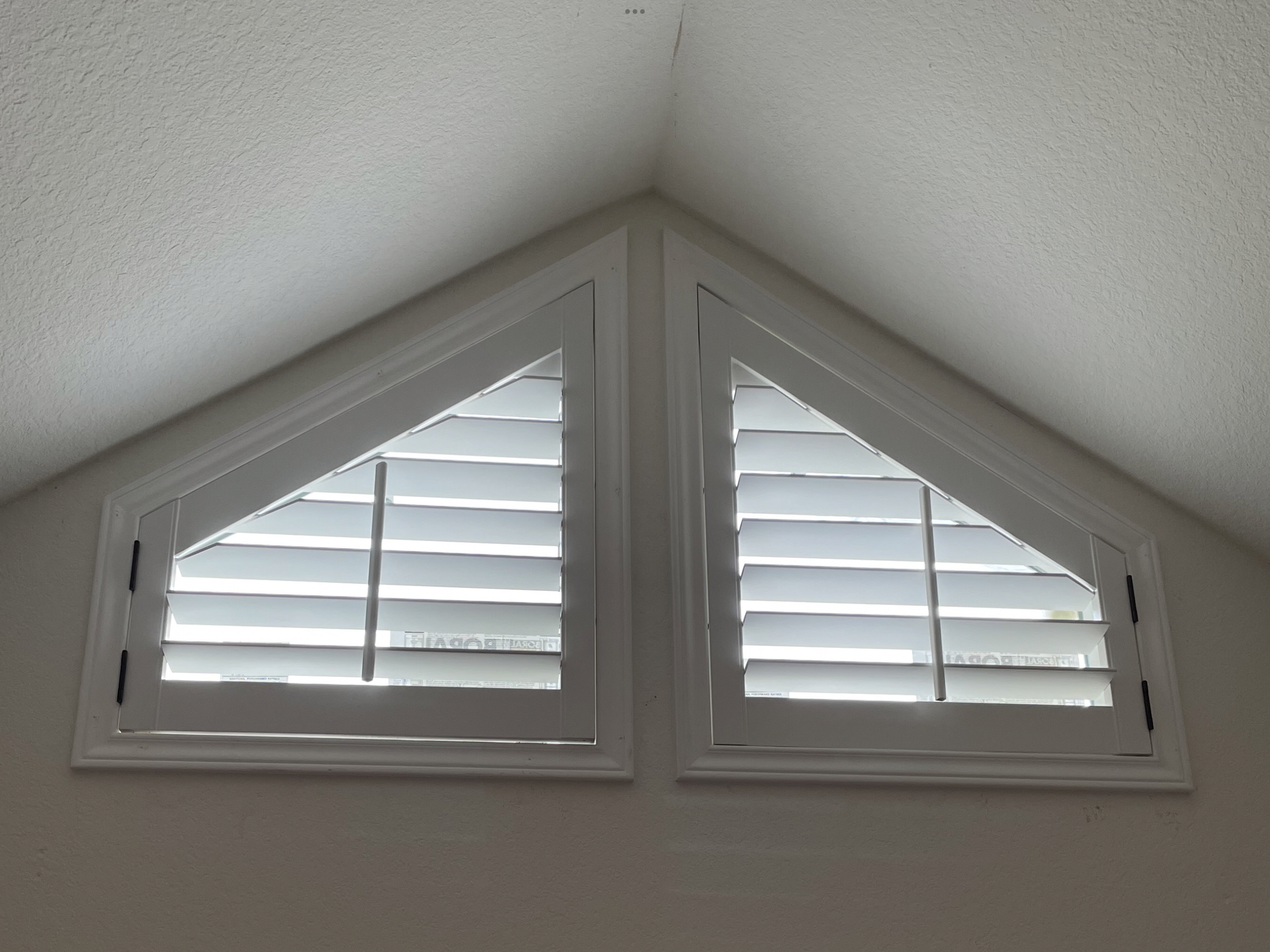 Triangle Shaped Custom Plantation Shutters