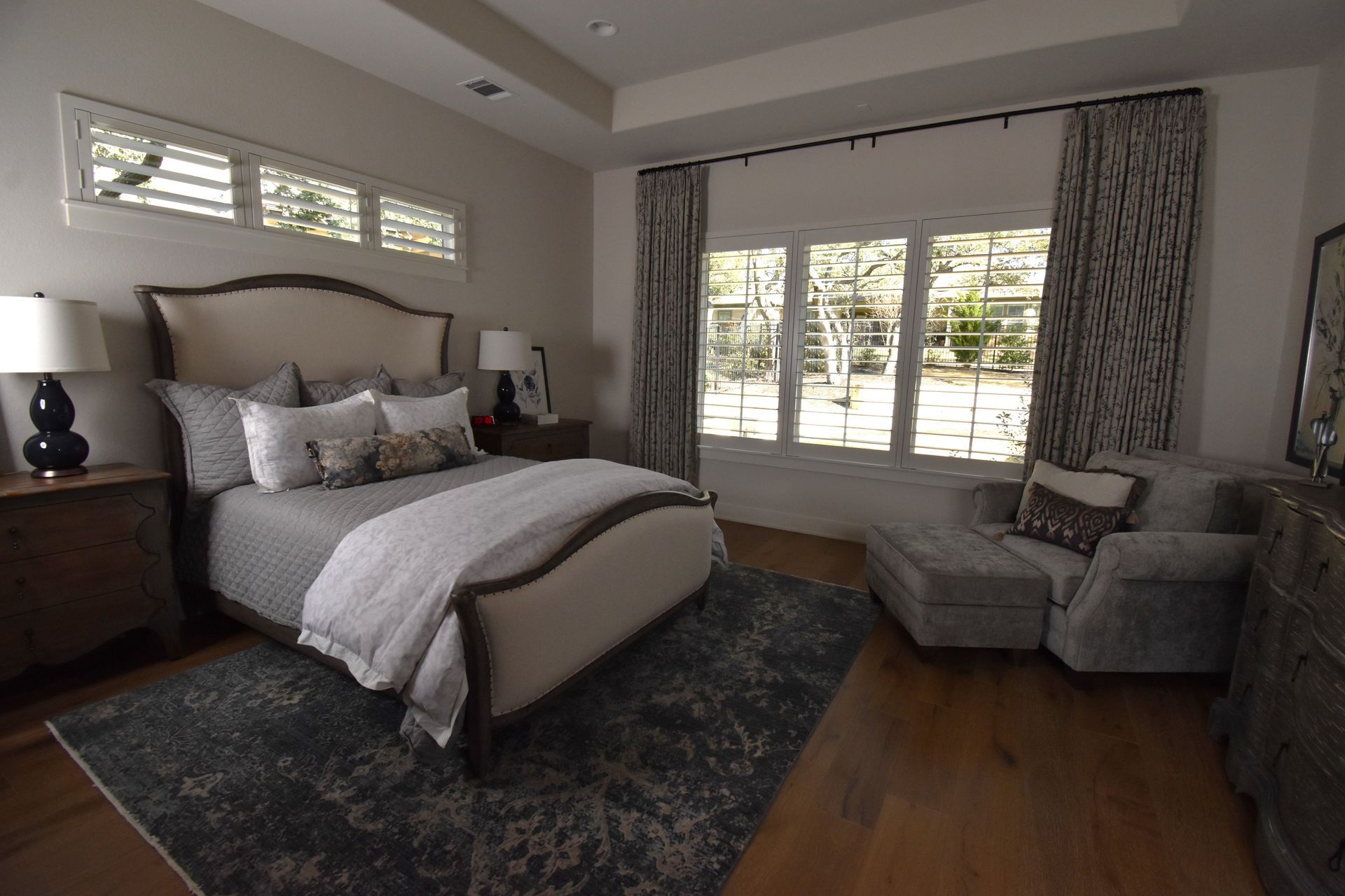 Bedroom white shutters