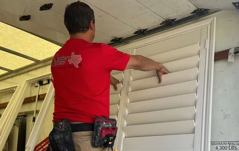 Image of shutter installation and delivery in action