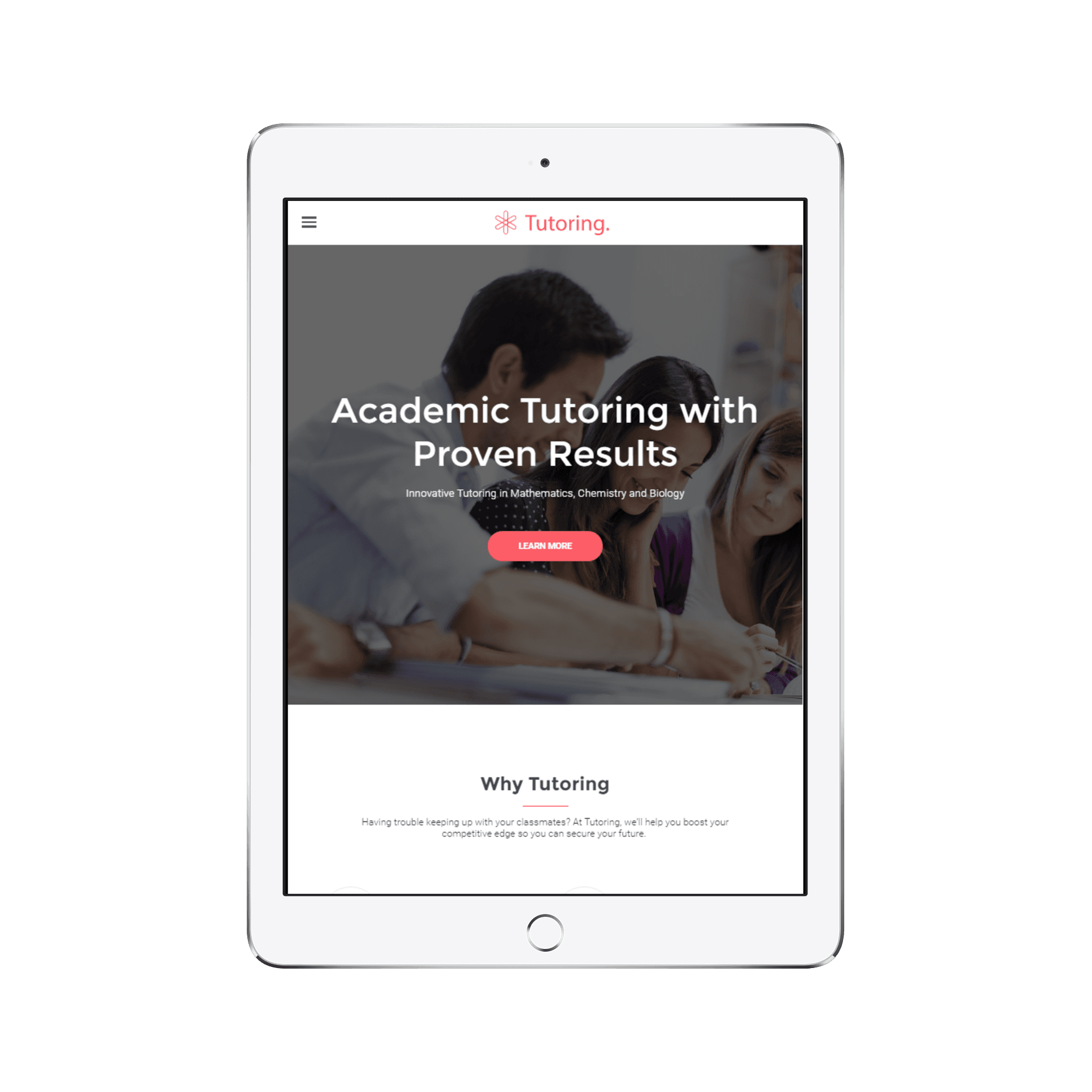 Academic Tutor Tablet/iPad View