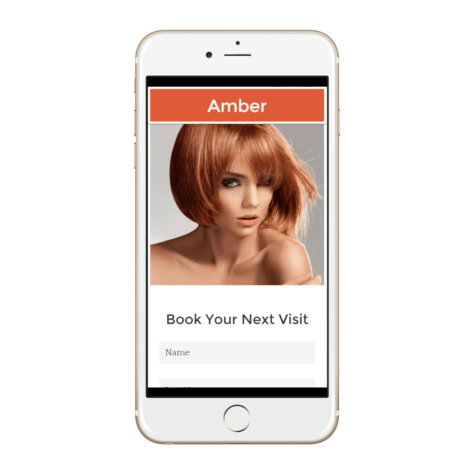 Amber Landing Page Template Mobile View