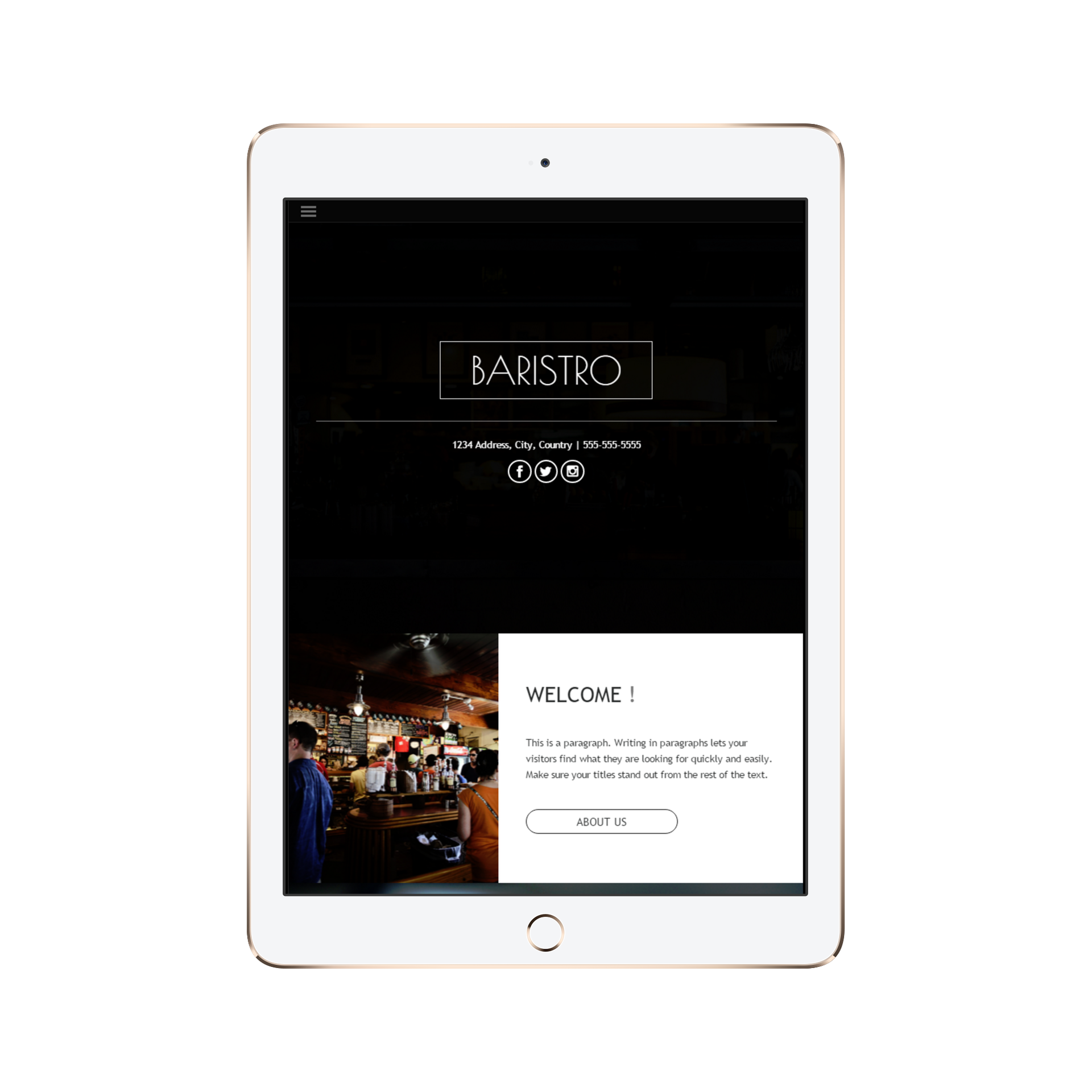 Baristro Tablet/iPad View