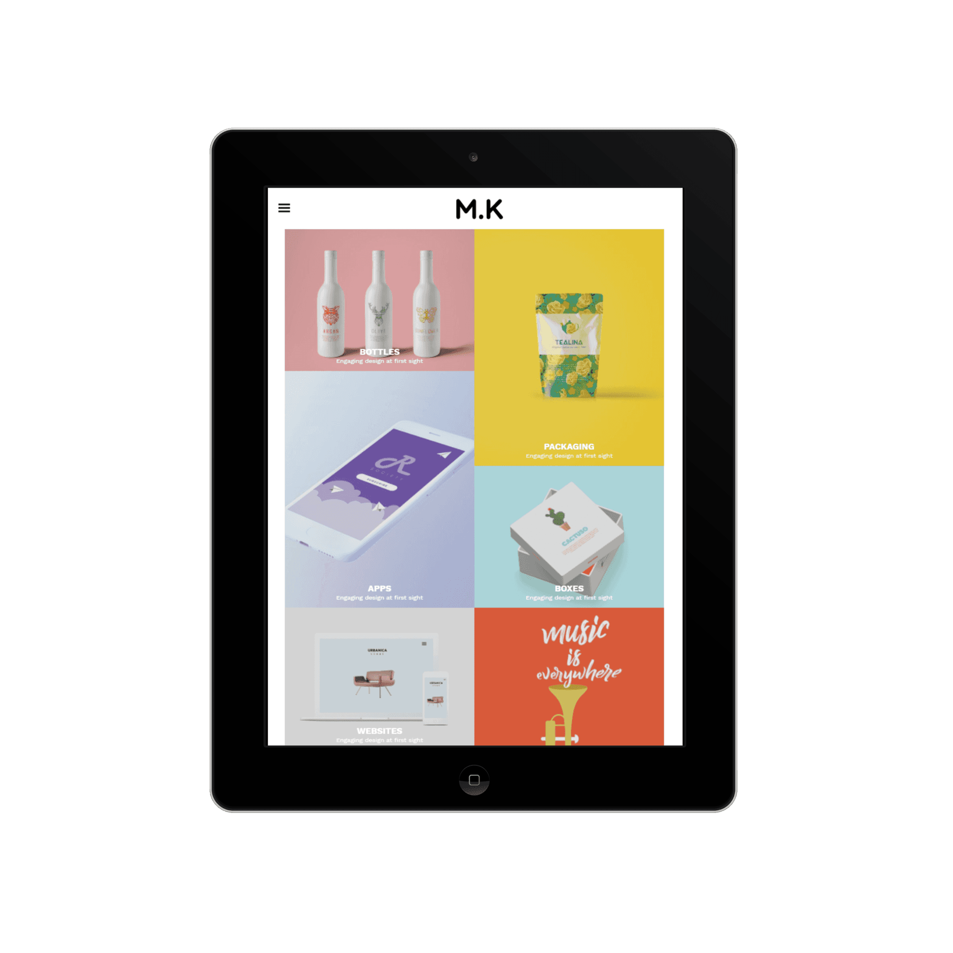 Creative Portfolio Tablet/iPad View