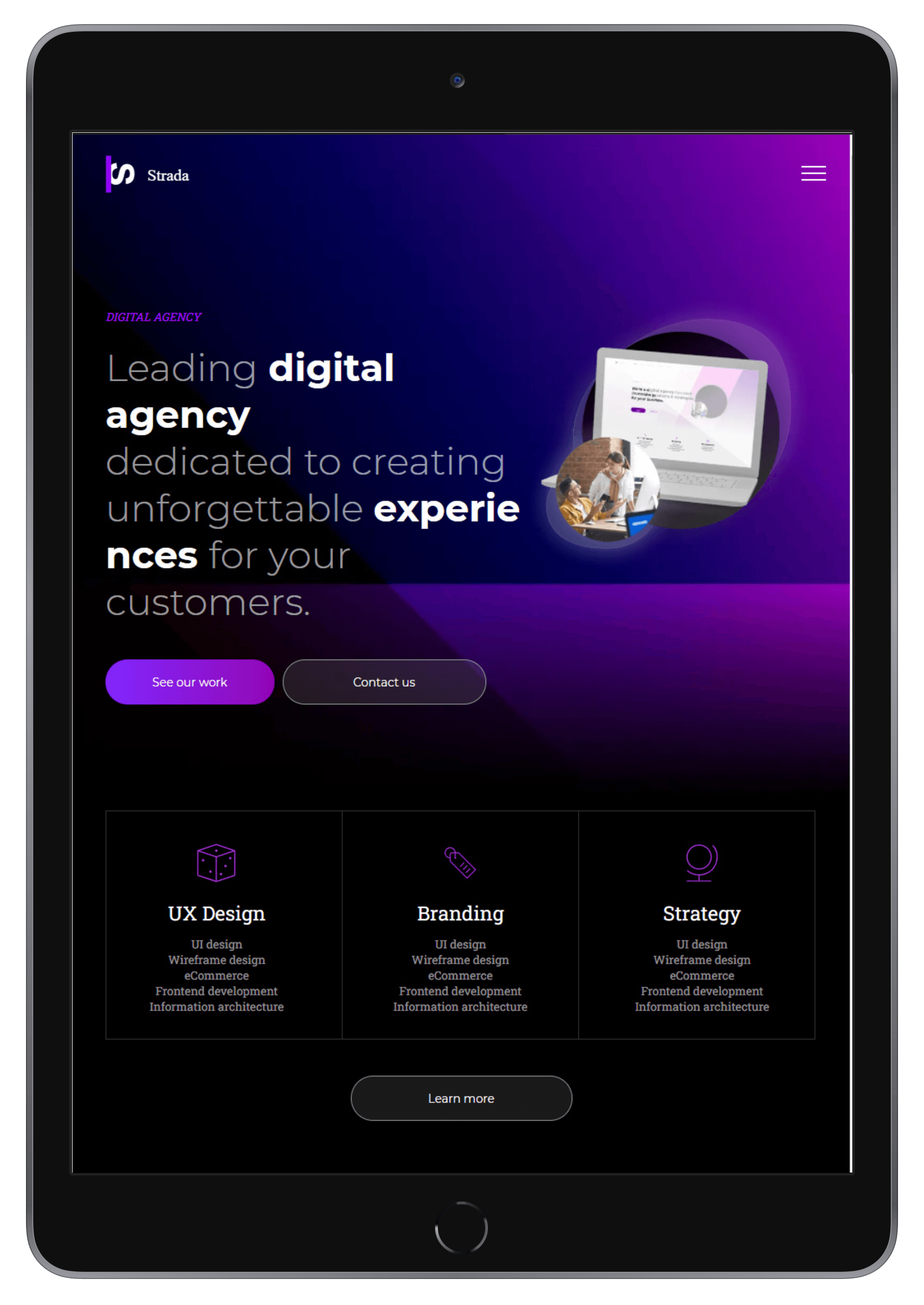 Digital Agency Tablet/iPad View