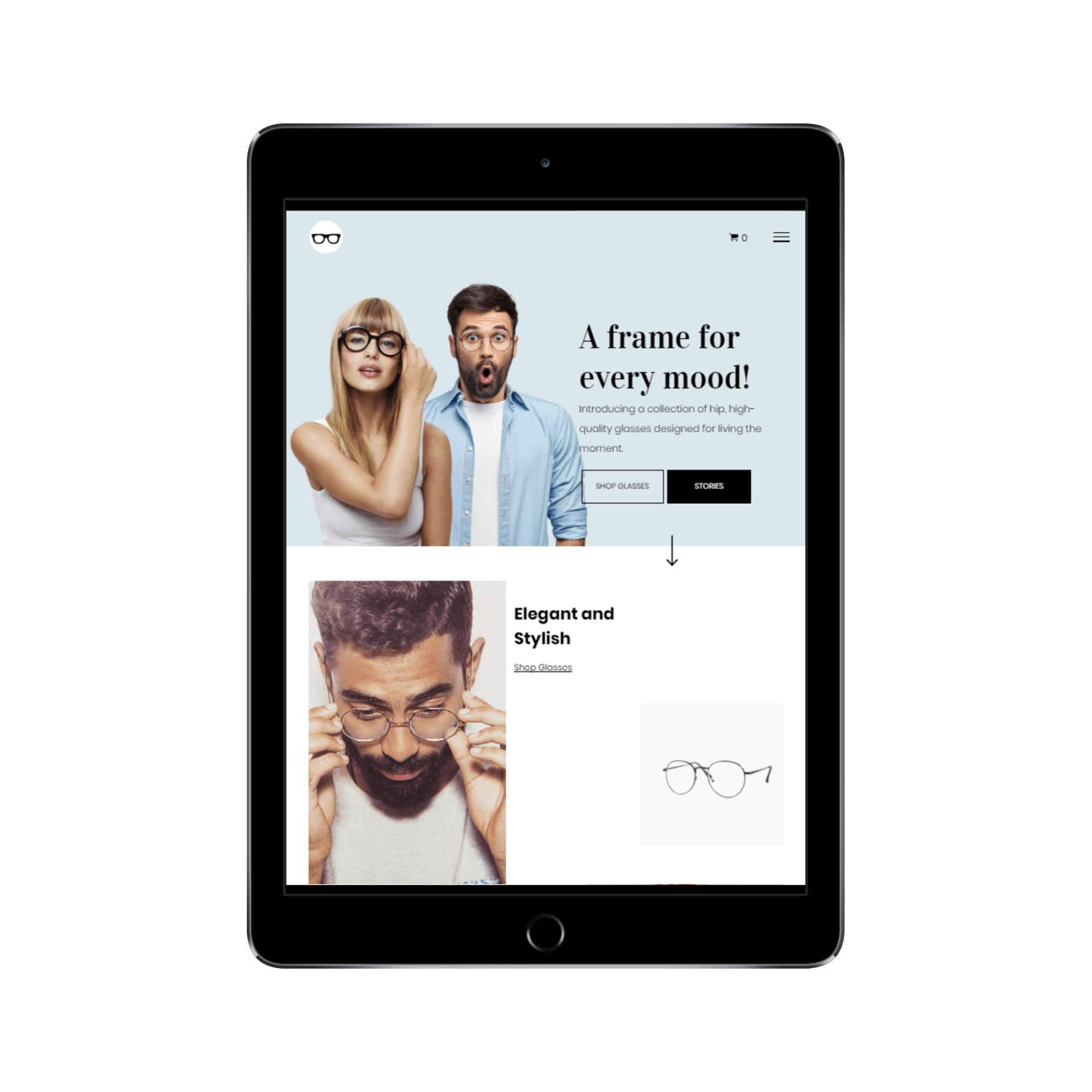 Eyewear Store Tablet/iPad View