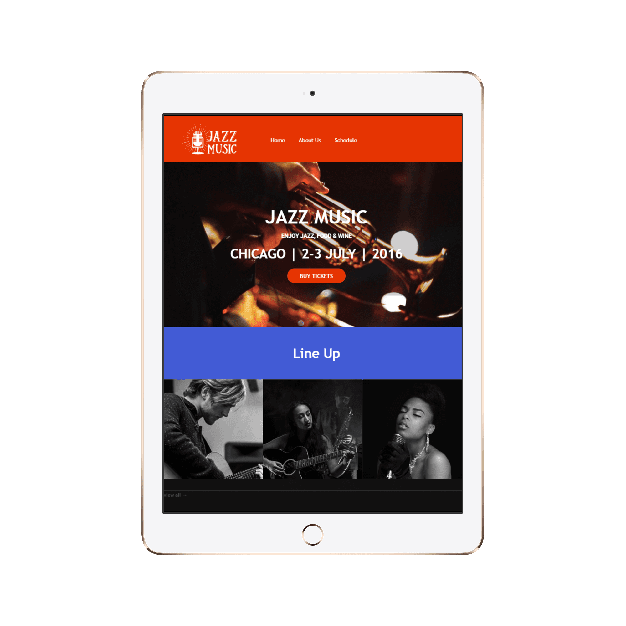 Jazz Festival Tablet/iPad View