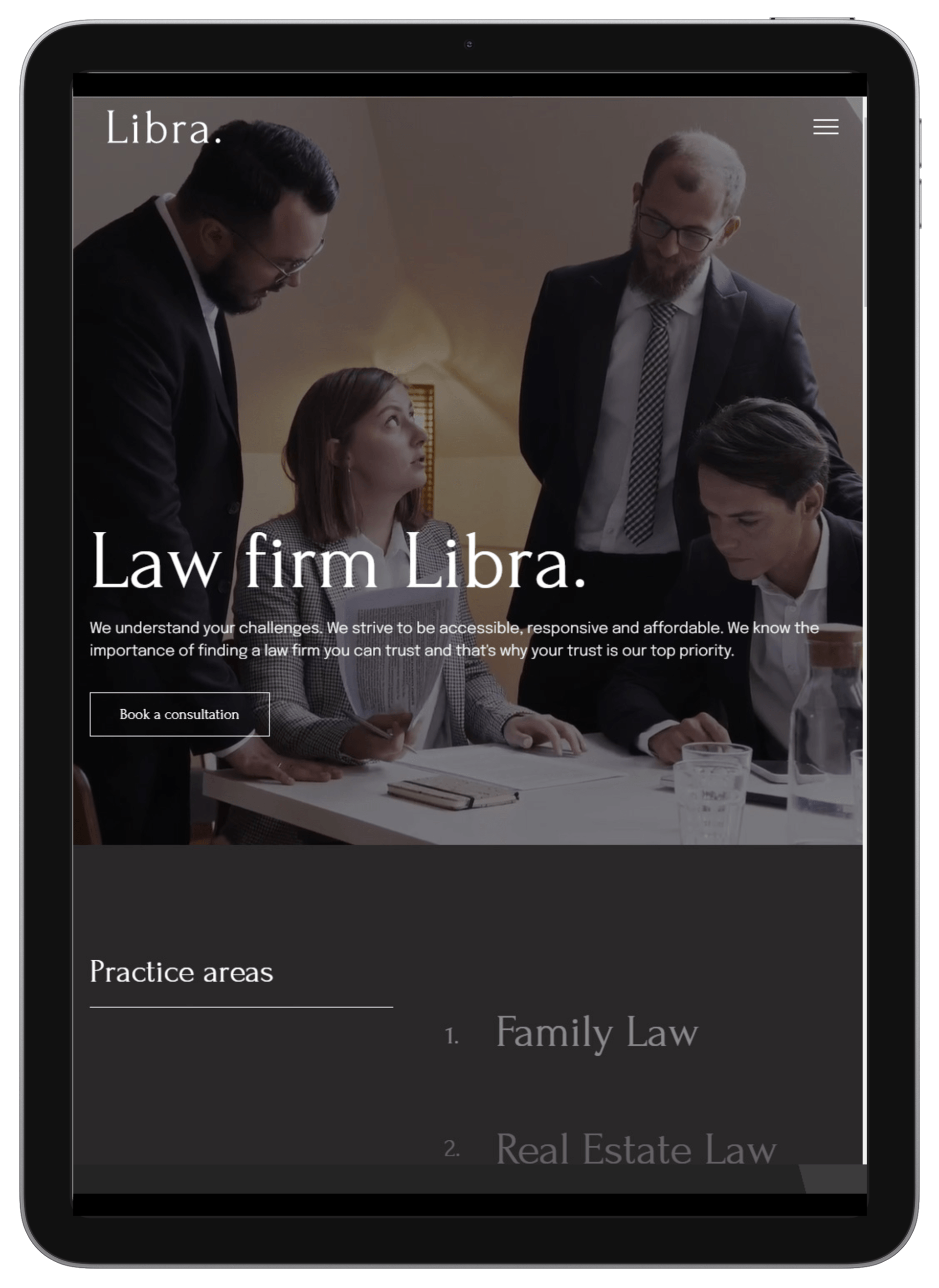 Legal Firm Tablet/iPad View
