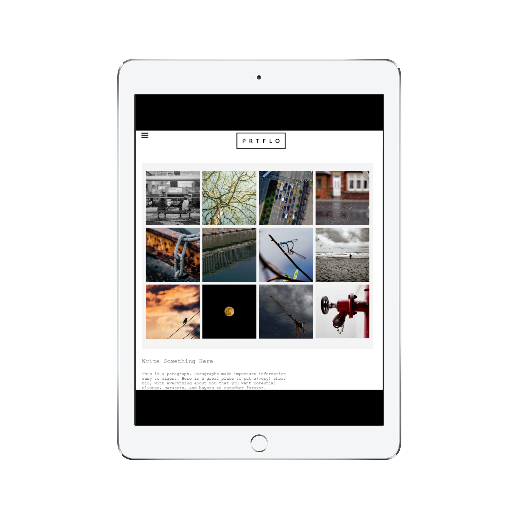 Portfolio Tablet/iPad View