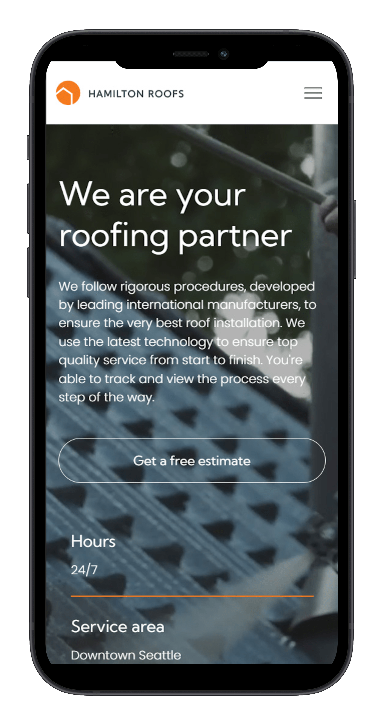 Roofing Company Mobile View