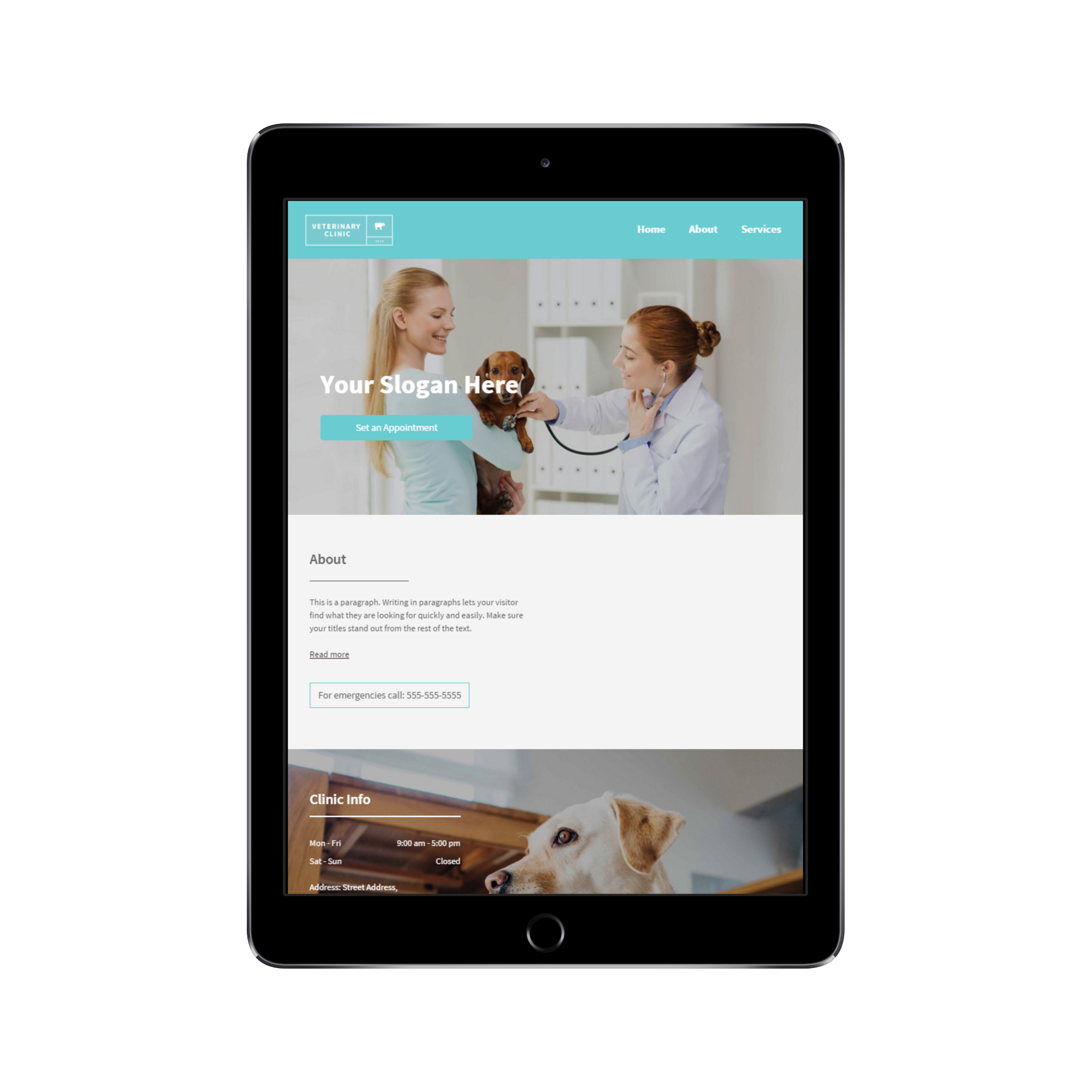Veterinary Clinic Tablet/iPad View