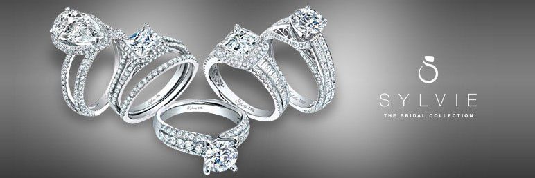Five diamond rings by the Sylvie Bridal Collection