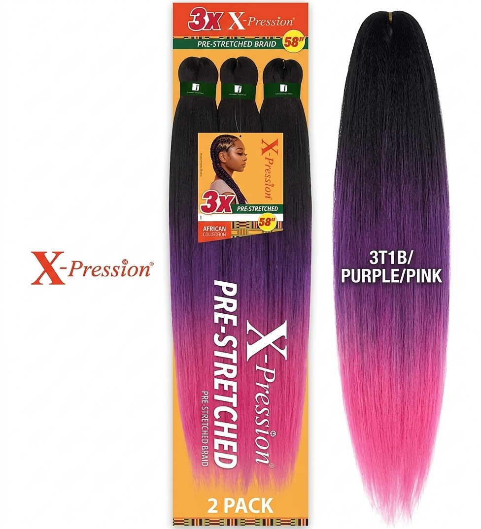 X-Pression PRE-STRETCHED 3T1B PURPLE/PINK