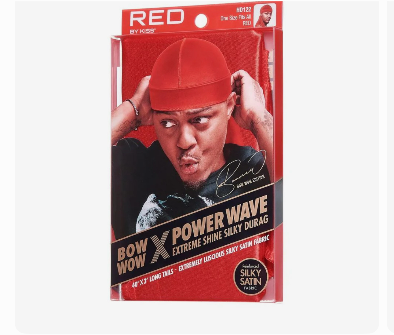 Red by kiss bow wow Power shine silky Durag -max hold