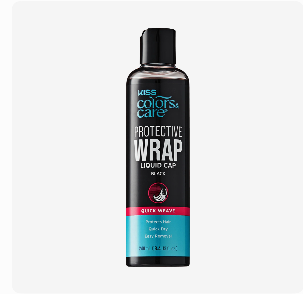 Kiss Color & care  protective wrap liquid black for quick weaves quick drying 8.4oz