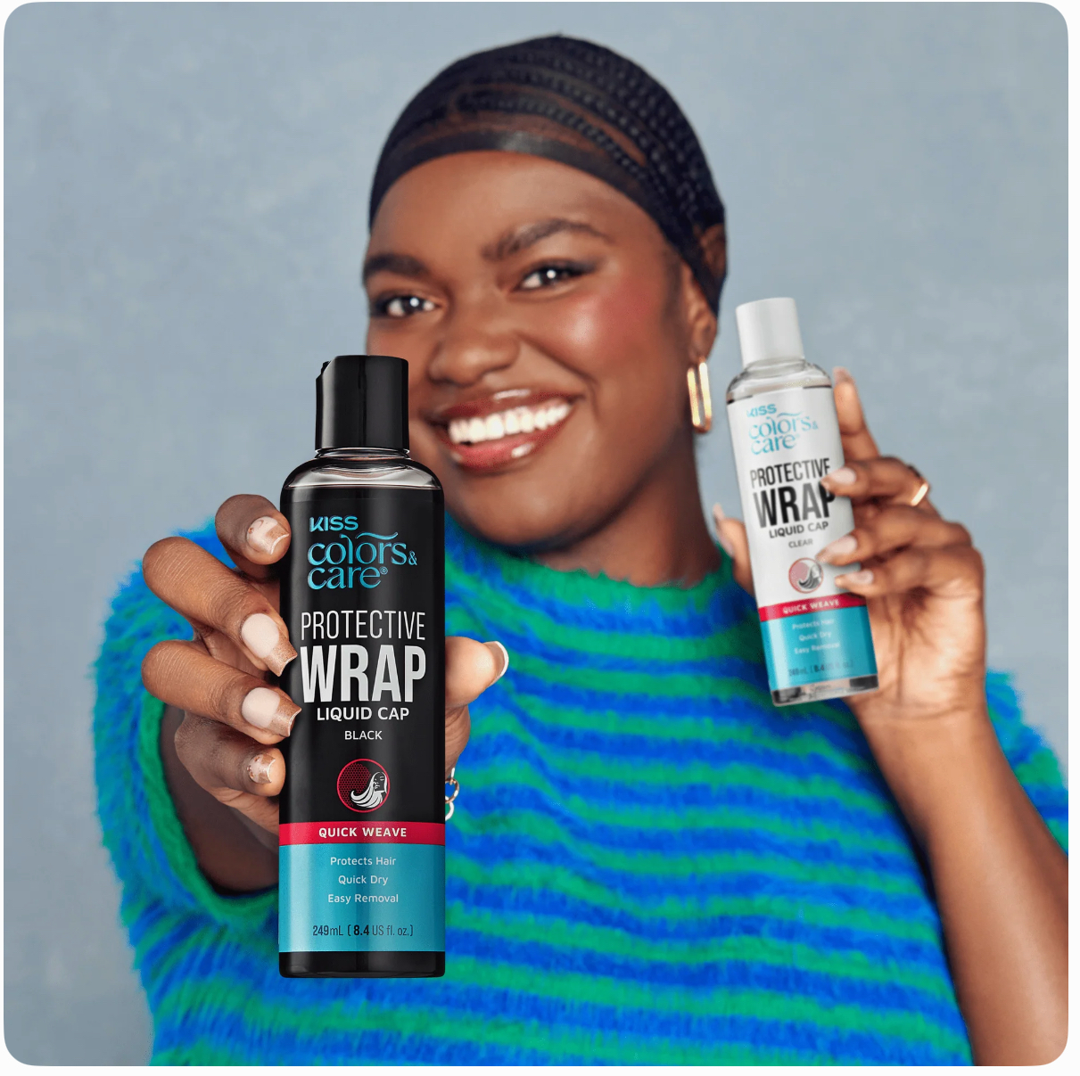 Kiss Color & care  protective wrap liquid black for quick weaves quick drying 8.4oz