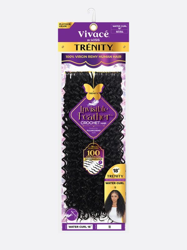 Vivace by KISS Trenity Invisable Feather CROCHET HAIR Water Curl 18