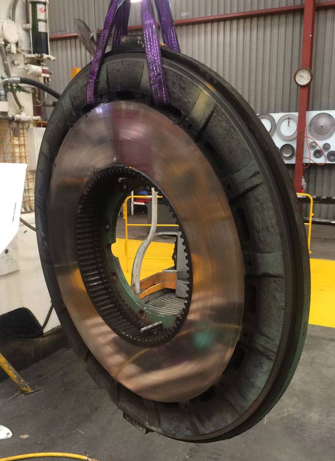 heavy duty machine being lifted