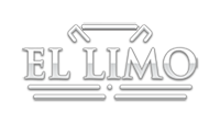 A white logo for el limo on a white background.