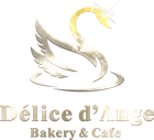 Gold swan logo with “Délice d’Ange Bakery & Cafe” text on a white background