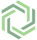 Green hexagonal logo with overlapping chevron shapes.