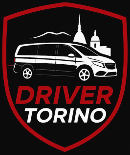 Logo di Driver Torino: un furgone bianco sullo sfondo dello skyline cittadino, racchiuso in uno scudo con bordo rosso su sfondo nero.