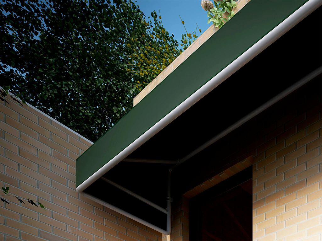 Tenda esterna verde, dettaglio