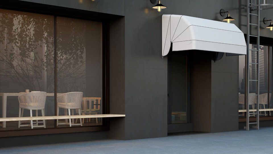 Tenda a cappottina bianca per ingresso