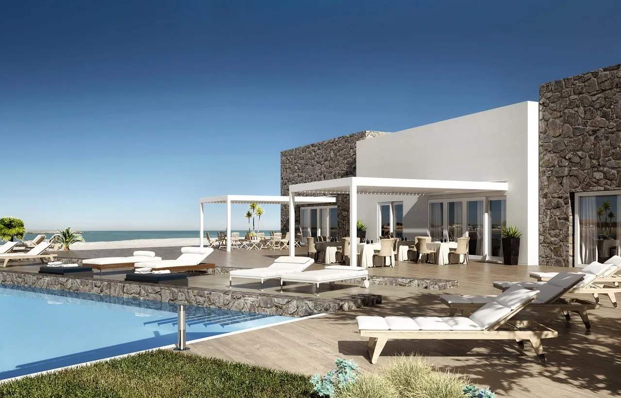 Casa con pergola bioclimatica