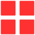 Four red rounded squares arranged in a 2x2 grid on a white background