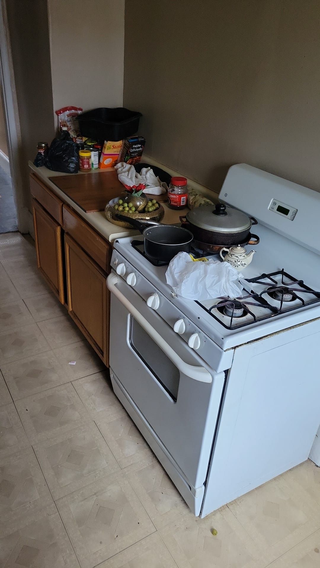 Kitchen with white stove – Hartford, CT - Hinds