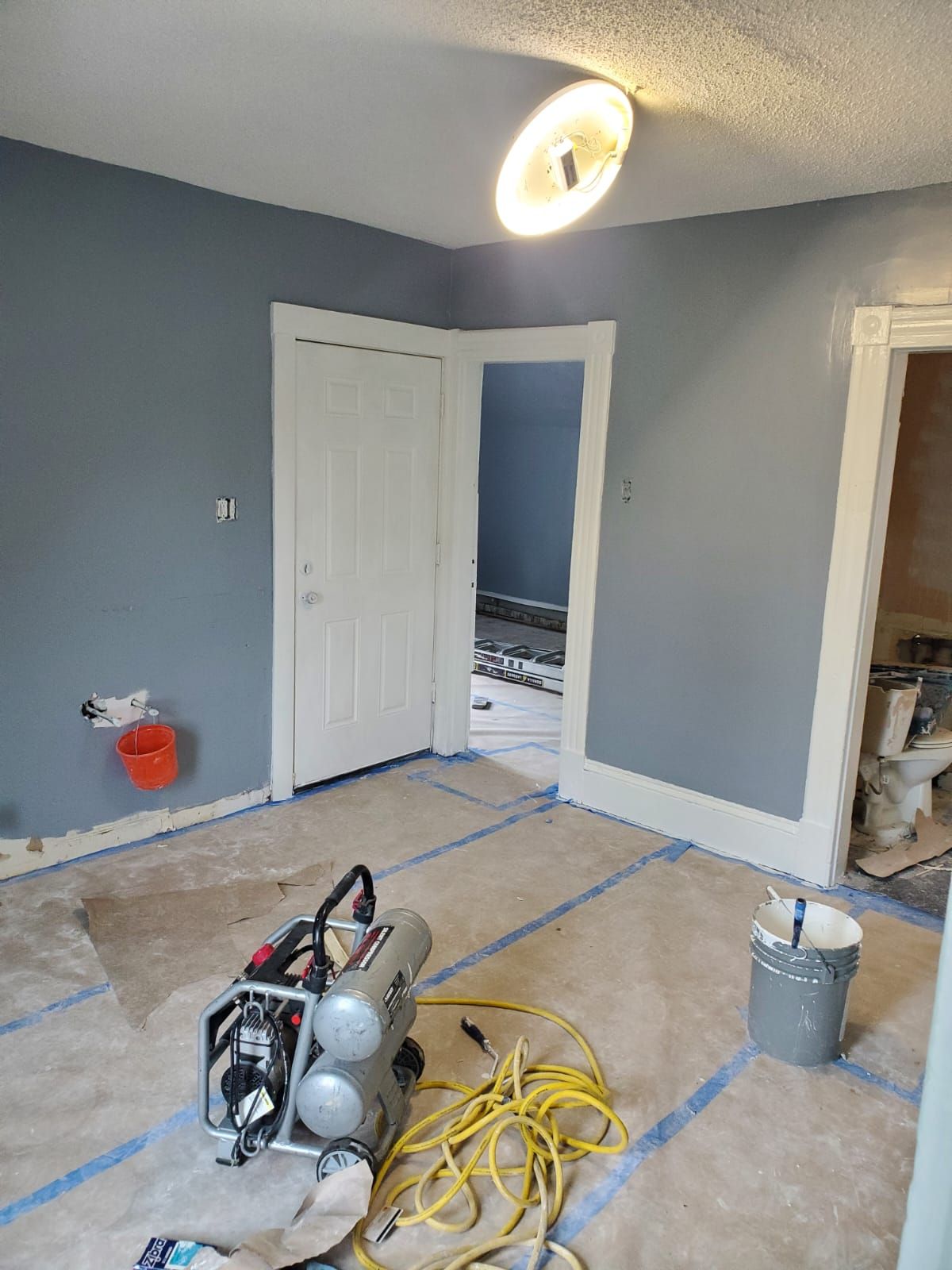 A room undergoes renovation with the help of an air compressor – Hartford, CT - Hinds