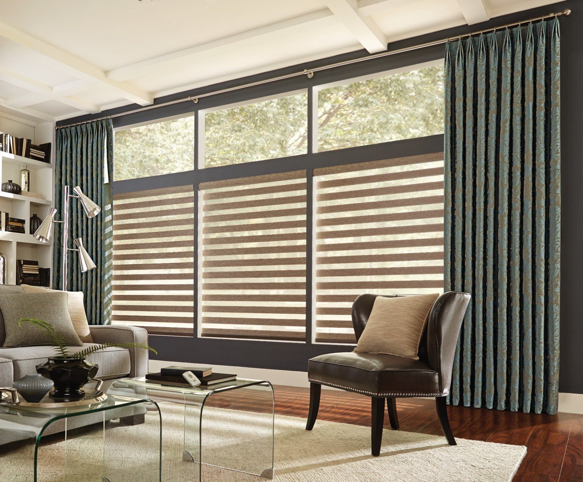 Roman shades near La Verne, California (CA), Mezzanine Shades, Roman shades, pleated shades, Zebra Shades, Banded Shades