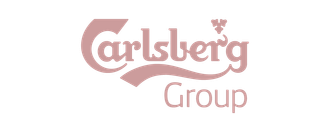 A pink carlsberg group logo on a white background.