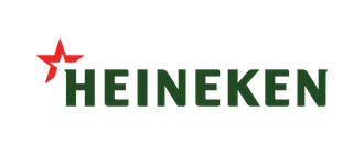 A heineken logo with a red star on a white background