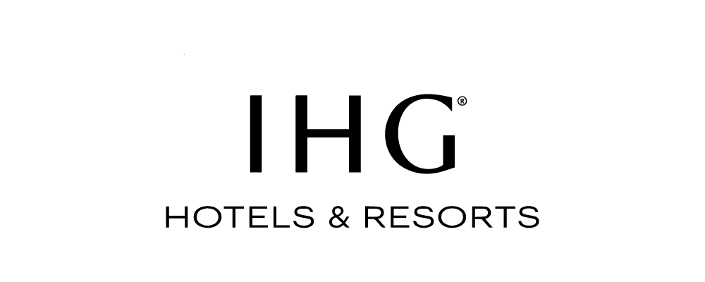 The logo for ihg hotels and resorts is a black and white logo on a white background.