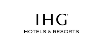 The logo for ihg hotels and resorts is a black and white logo on a white background.