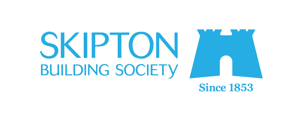 The skipton building society logo has a blue castle on it