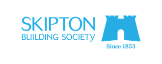The skipton building society logo has a blue castle on it