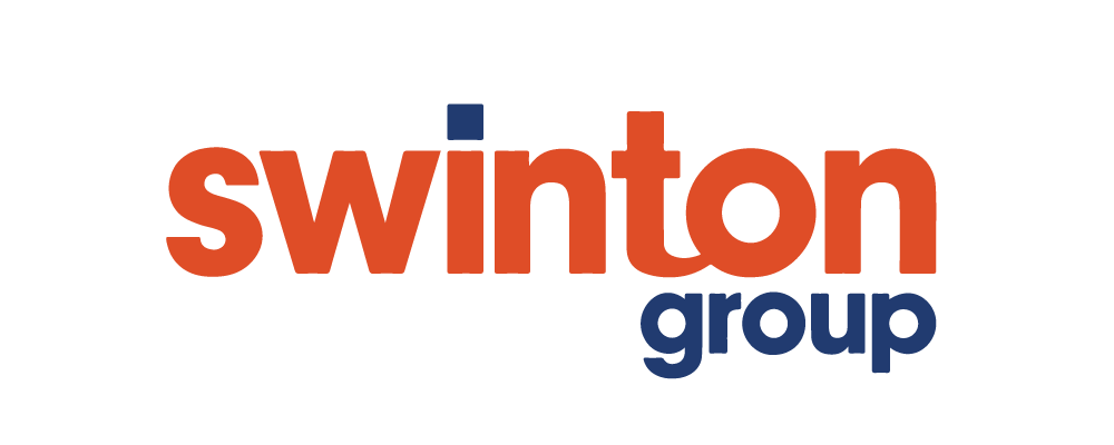 The swinton group logo is red and blue on a white background.
