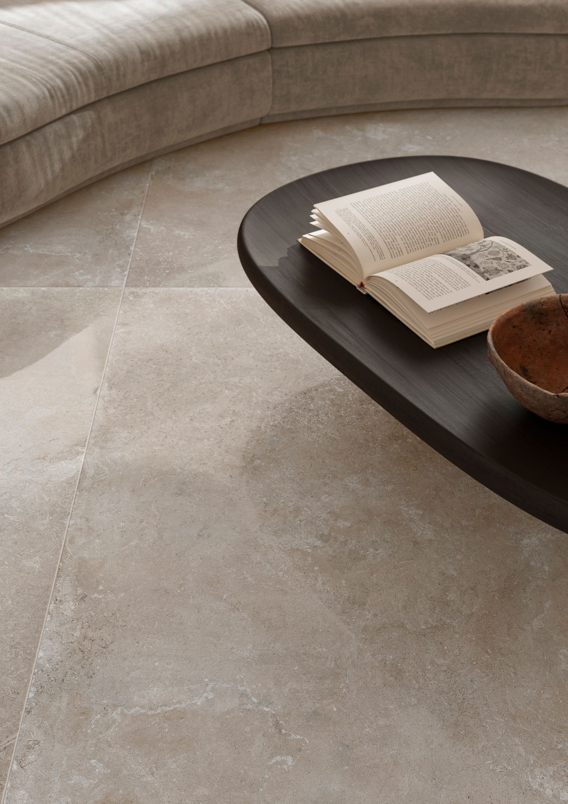 Tile size 600 x 1200 makes room look bigger