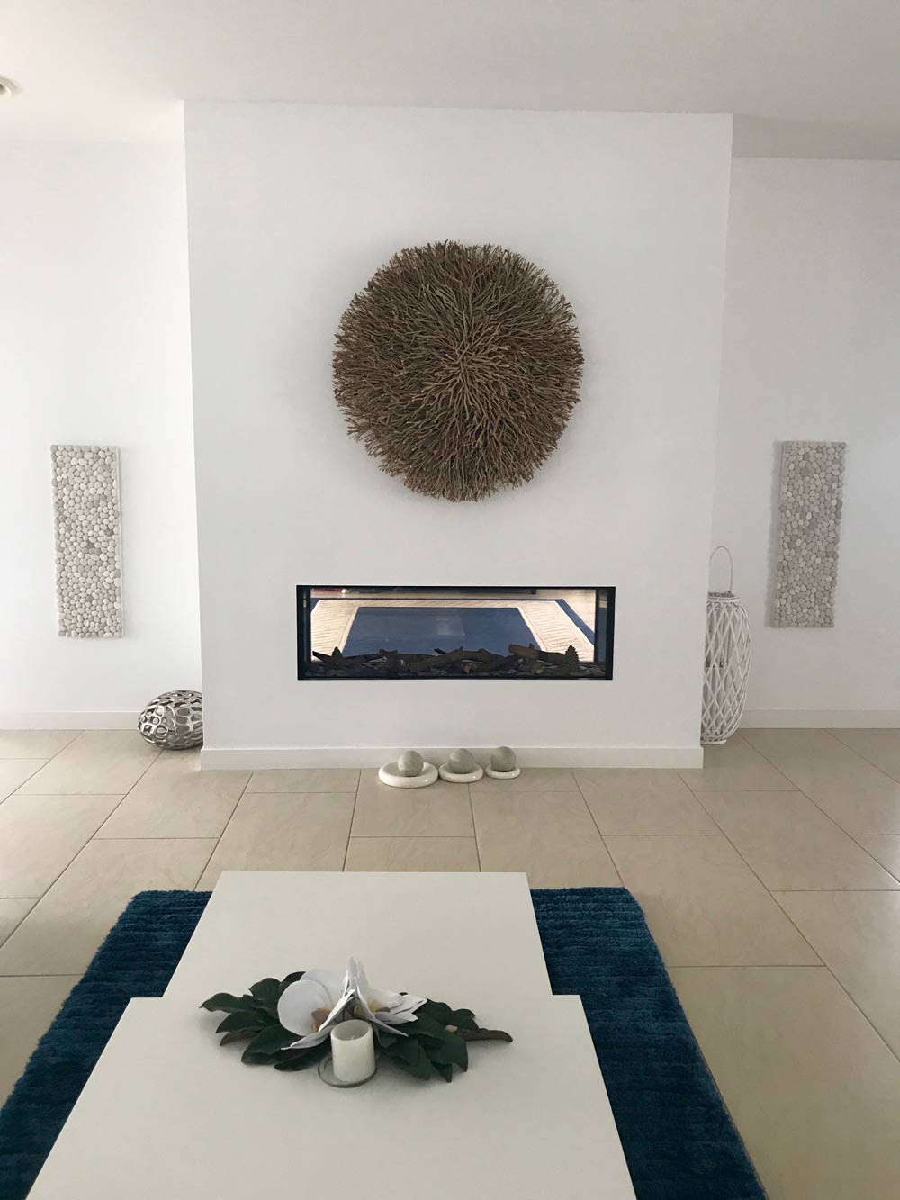 Gas double sided fire place