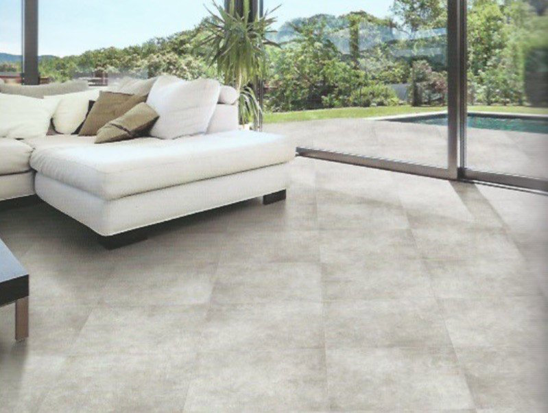 Concrete look porcelain tiles